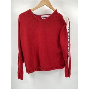 Tommy Hilfiger Red V-Neck Sweater
